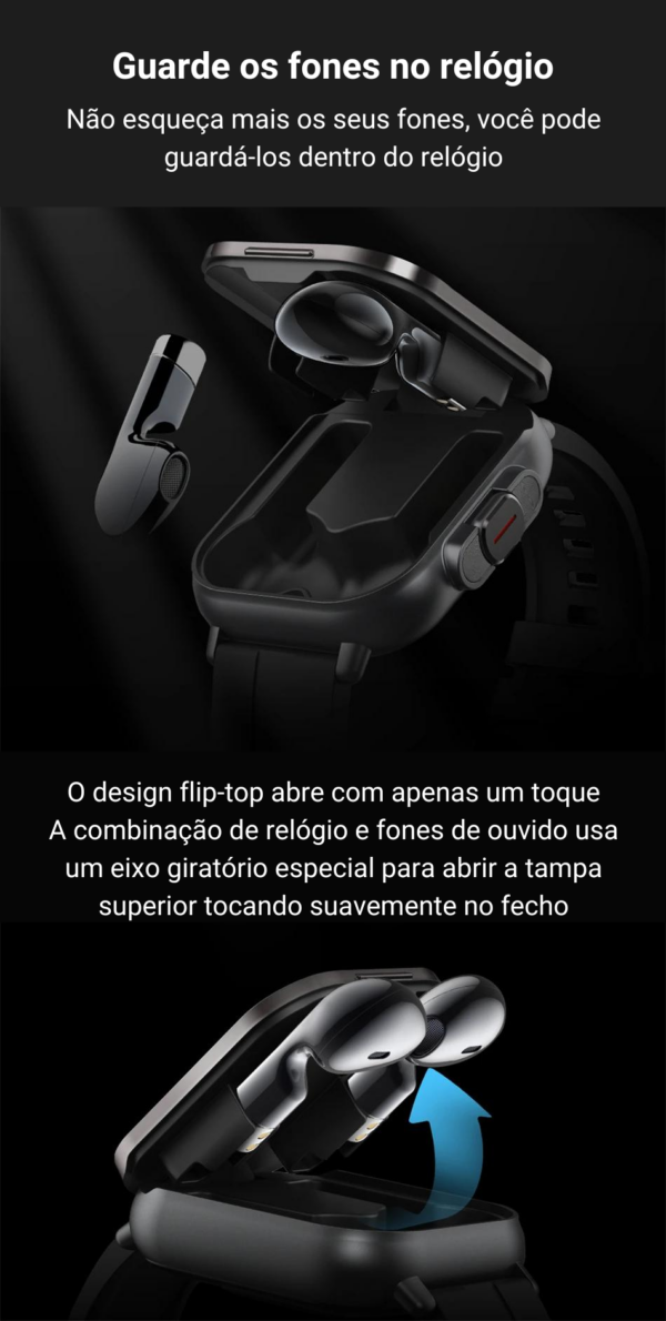 Relógio inteligente com fones imbutidos - Image 3